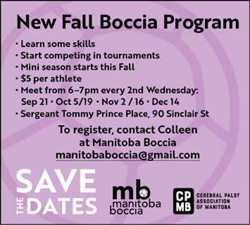 New Fall Boccia Program - Sep 21, Oct 5, Oct 19, Nov 2, Nov 16, Dec 14