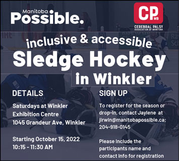 Sledge Hockey in Winkler - Saturdays Starting October 15, 2022